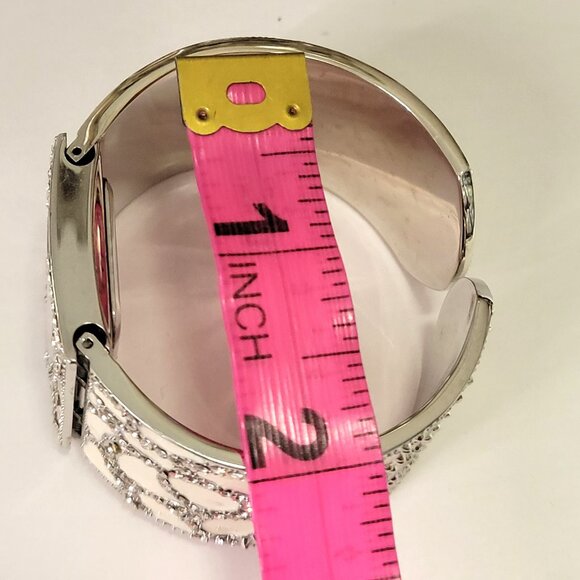 OSIROCK Sequin White Sparkly Cuff Bangle Watch - Picture 5 of 15